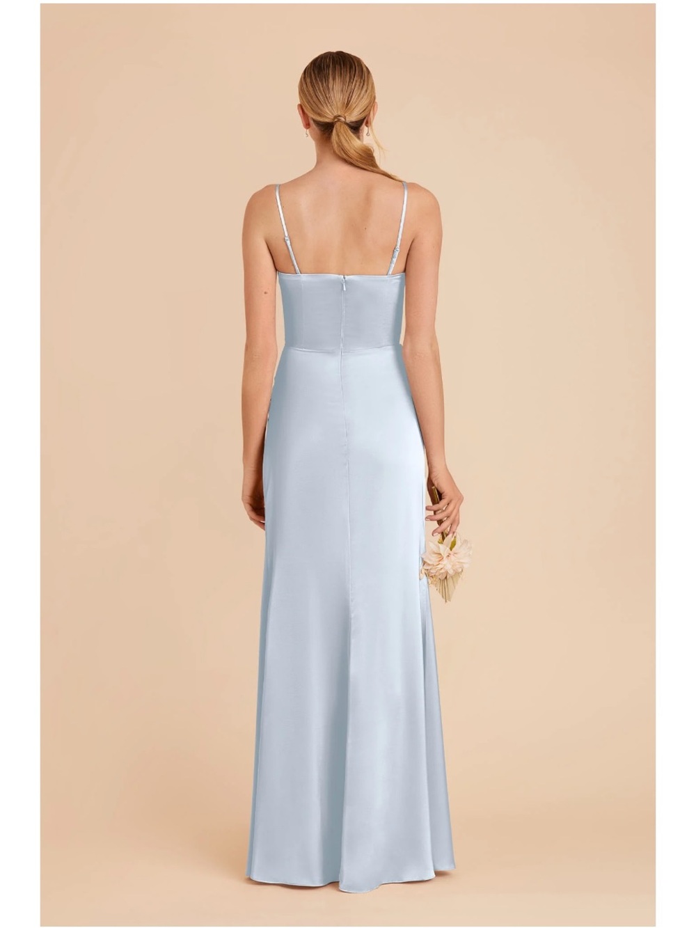 Birdy Grey Mist Blue Matte Satin Maxi Dress - Picture 8 of 9